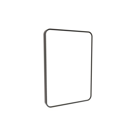 Purus 500x700mm Rounded Front-Lit LED Mirror - Black | Mirrors | BathroomKing