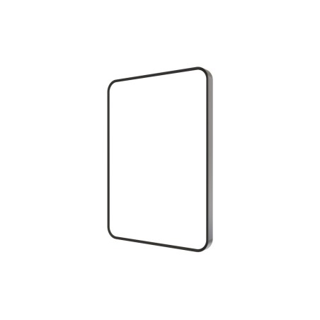 Purus 500x700mm Rounded Front-Lit LED Mirror - Black | Mirrors | BathroomKing