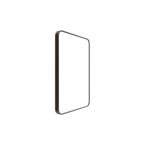 Purus 500x700mm Rounded Front-Lit LED Mirror - Black | Mirrors | BathroomKing