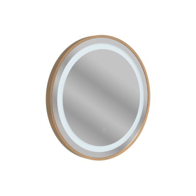 Orinoco 600mm Round Front-Lit LED Mirror - Brushed Bronze | Mirrors | BathroomKing
