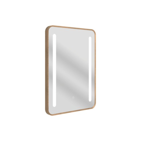 Purus 500x700mm Rounded Front-Lit LED Mirror - Brushed Bronze | Mirrors | BathroomKing