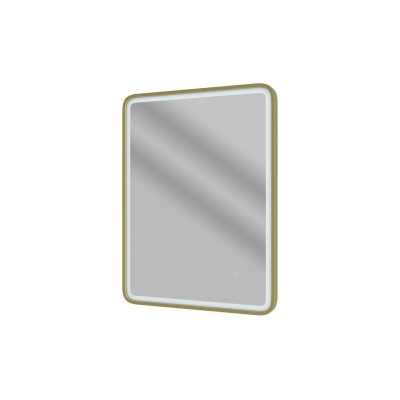Amazon 600mm Rectangle Front-Lit LED Mirror - Brushed Brass | Mirrors | BathroomKing