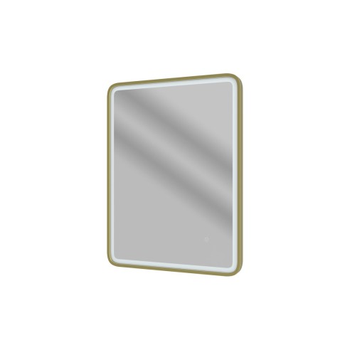 Amazon 600mm Rectangle Front-Lit LED Mirror - Brushed Brass | Mirrors | BathroomKing
