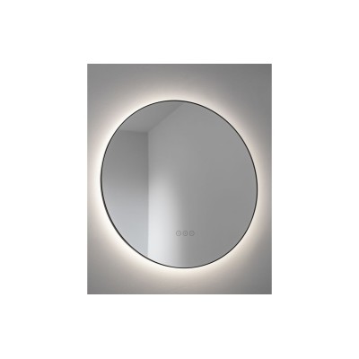 Abode Mayar 600mm Round LED Mirror - Matt Black | Mirrors | BathroomKing