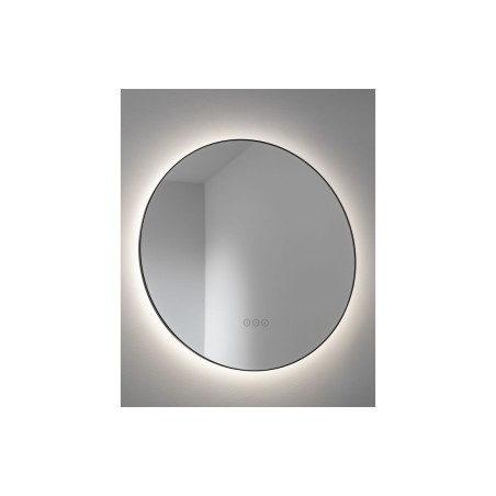Abode Mayar 600mm Round LED Mirror - Matt Black | Mirrors | BathroomKing