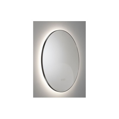 Abode Mayar 600mm Round LED Mirror - Matt Black | Mirrors | BathroomKing 2