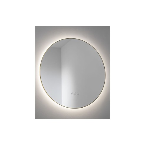 Abode Mayar 600mm Round LED Mirror - Brushed Brass | Mirrors | BathroomKing