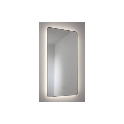 Abode Mayar 450x900mm Tablet LED Mirror - Matt Black | Mirrors | BathroomKing