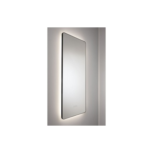 Abode Mayar 450x900mm Tablet LED Mirror - Matt Black | Mirrors | BathroomKing