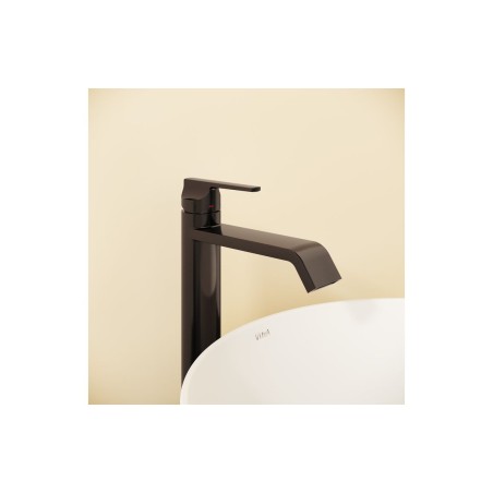 VitrA Suit Tall Basin Mixer (Top Handle) - Gloss Black | Bat