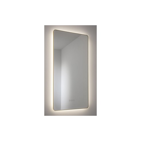 Abode Mayar 450x900mm Tablet LED Mirror - Brushed Brass | Mirrors | BathroomKing