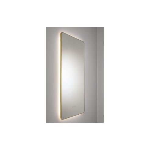 Abode Mayar 450x900mm Tablet LED Mirror - Brushed Brass | Mirrors | BathroomKing