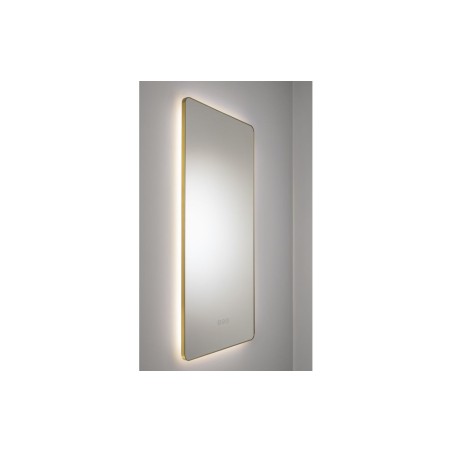 Abode Mayar 450x900mm Tablet LED Mirror - Brushed Brass | Mirrors | BathroomKing