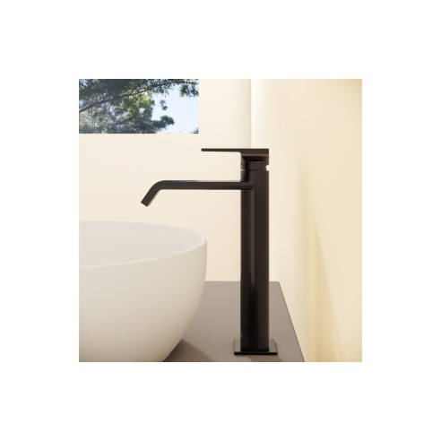 VitrA Suit Tall Basin Mixer (Top Handle) - Gloss Black | Bat