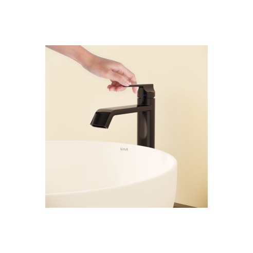 VitrA Suit Tall Basin Mixer (Top Handle) - Gloss Black | Bat