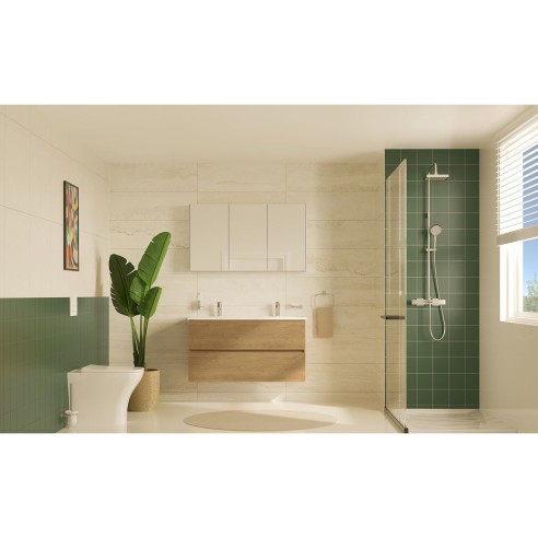 VitrA 1220x695mm Mirrored Cabinet - Brushed Chrome | Mirrors | BathroomKing