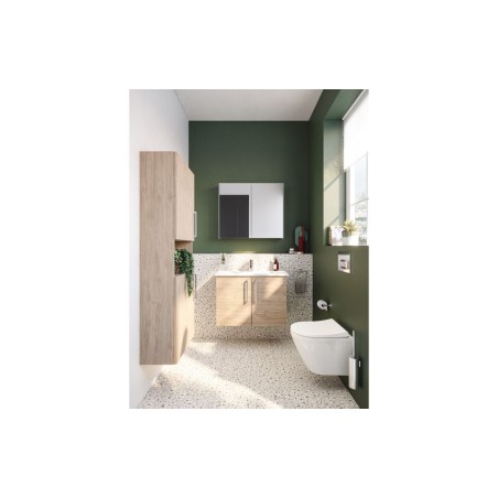 VitrA 820x695mm Mirrored Cabinet - Brushed Chrome | Mirrors | BathroomKing