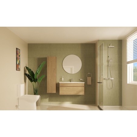 VitrA 795x795mm Round Mirror - Brushed Chrome | Mirrors | BathroomKing