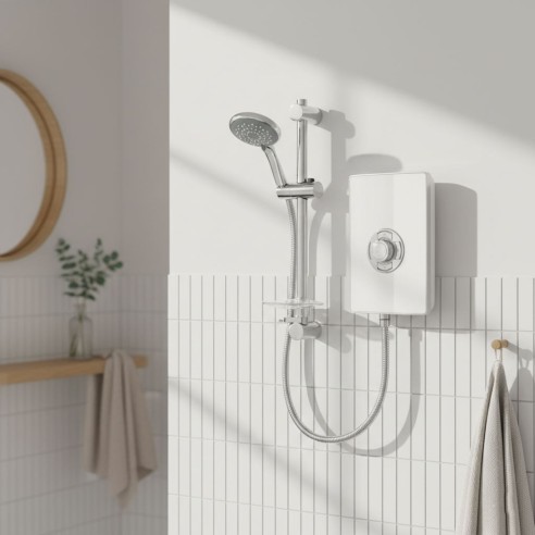 Triton Aspirante 9.5kW Contemporary Electric Shower - White