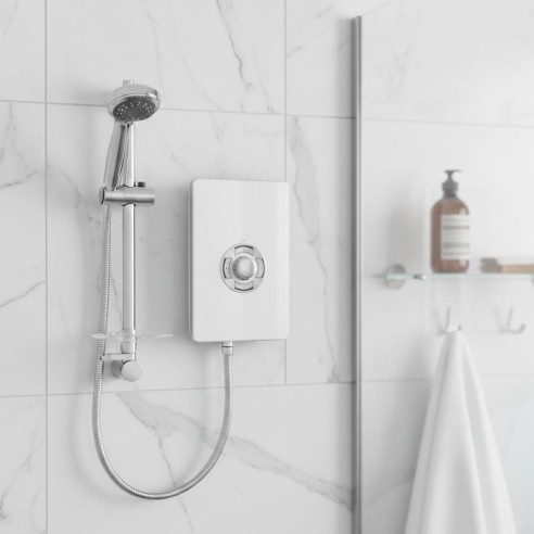 Triton Aspirante 8.5kW Contemporary Electric Shower - White