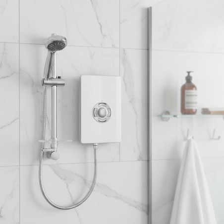 Triton Aspirante 8.5kW Contemporary Electric Shower - White