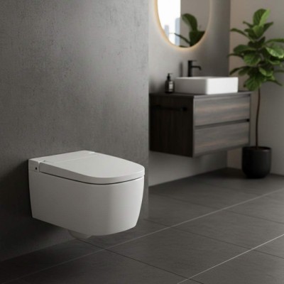 VitrA V-Care Essential Rimless Smart Toilet - White | Back T 2