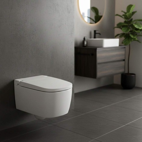 VitrA V-Care Essential Rimless Smart Toilet - White | Back T
