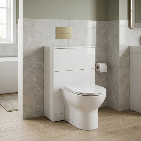 Coviha 600mm Floor Standing WC Unit - White Gloss | WC Units