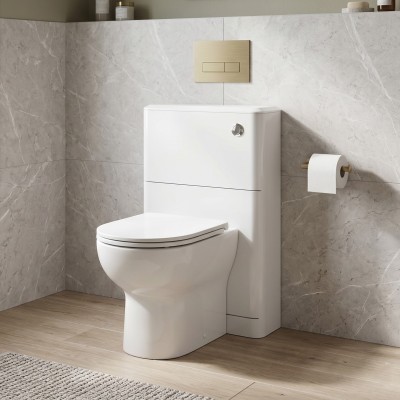 Lagos 550mm Floor Standing WC Unit - White Gloss | WC Units