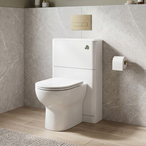 Lagos 550mm Floor Standing WC Unit - White Gloss | WC Units