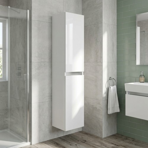 Coviha 300mm 2 Door Wall Hung Tall Unit - White Gloss 2