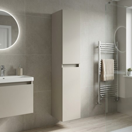 Coviha 300mm 2 Door Wall Hung Tall Unit - Matt Latte - Context lifestyle image