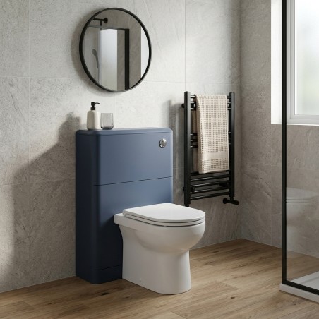 Lagos 550mm Floor Standing WC Unit - Matt Indigo - Hero lifestyle image