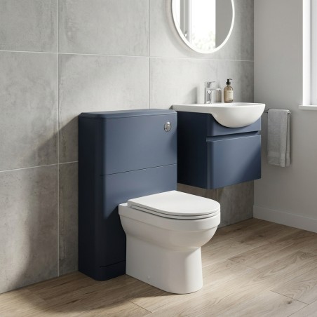 Lagos 550mm Floor Standing WC Unit - Matt Indigo - Context lifestyle image