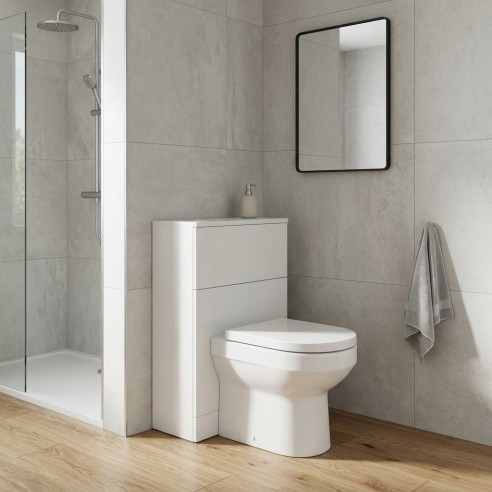 Coviha 600mm Floor Standing WC Unit - White Gloss - Hero lifestyle image