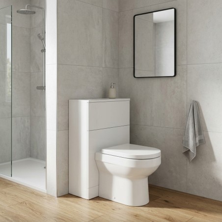 Coviha 600mm Floor Standing WC Unit - White Gloss - Hero lifestyle image