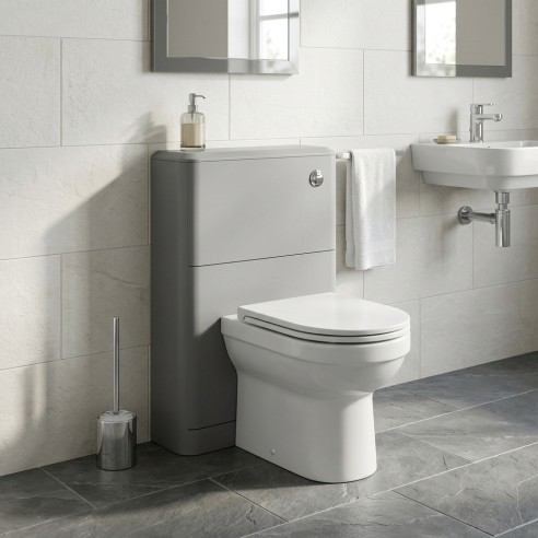 Lagos 550mm Floor Standing WC Unit - Matt Grey - Hero lifestyle image