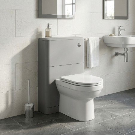 Lagos 550mm Floor Standing WC Unit - Matt Grey - Hero lifestyle image