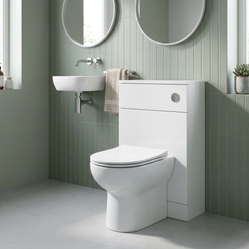 Tavira 500mm WC Unit - White Gloss - Hero lifestyle image