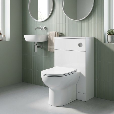 Tavira 500mm WC Unit - White Gloss - Hero lifestyle image