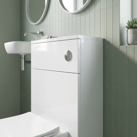 Tavira 500mm WC Unit - White Gloss - Detail lifestyle image