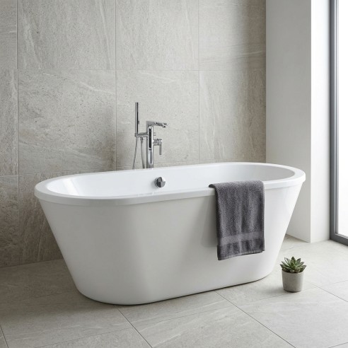 Sorrento 1700x755x570mm Freestanding Bath - No Tap Hole - Hero lifestyle image