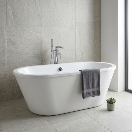 Sorrento 1700x755x570mm Freestanding Bath - No Tap Hole - Hero lifestyle image