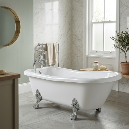 Bologna 1530x670x760mm Freestanding Bath with Feet - 2 Tap Hole - Hero lifestyle image