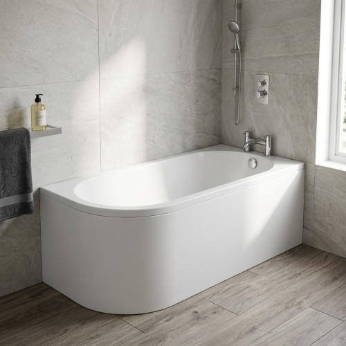 Syracus J Shape 1700x725x600mm 0TH Bath w/Legs (LH) | Baths 2