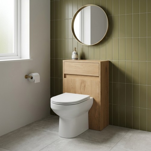 Evoro 500mm Floor Standing WC Unit - Seville Oak 2
