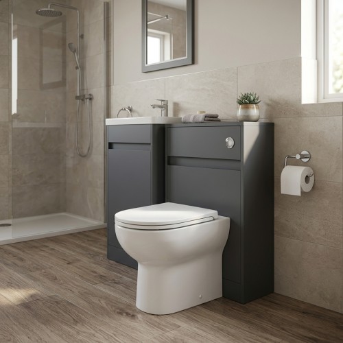 Evoro 500mm Floor Standing WC Unit - Matt Graphite Grey 2