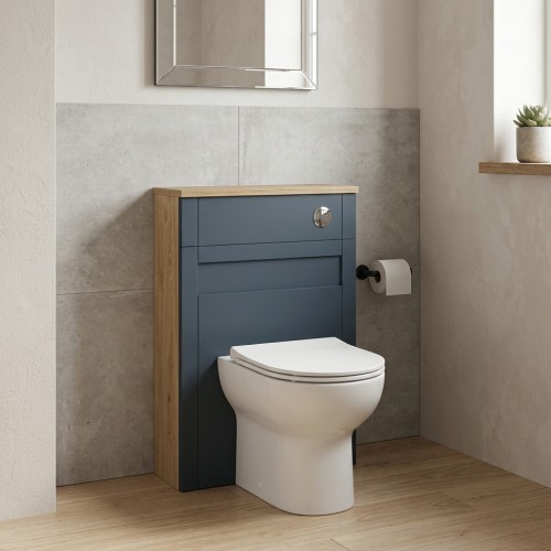 Anibel 600mm Slim WC Unit - Matt Arley Blue (Oak Cab) 2