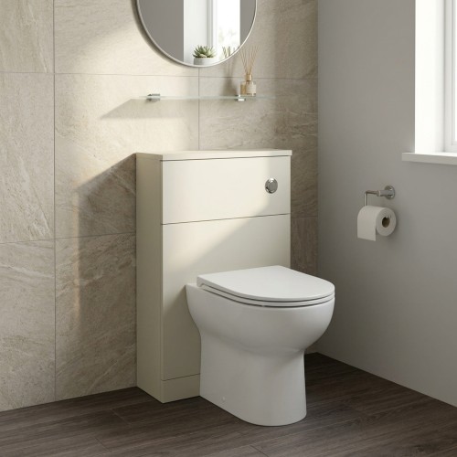 Porto 503mm Floor Standing WC Unit - Matt Cotton 2