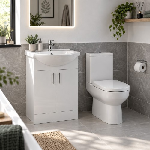 Tavira 550mm Vanity & Close Coupled Toilet Pack | BathroomKing